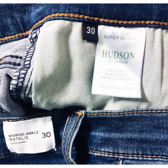 Hudson Jeans Womens Mid Rise Medium Wash Ankle Super Skinny Jeans Sz 30 New - Picture 8 of 11